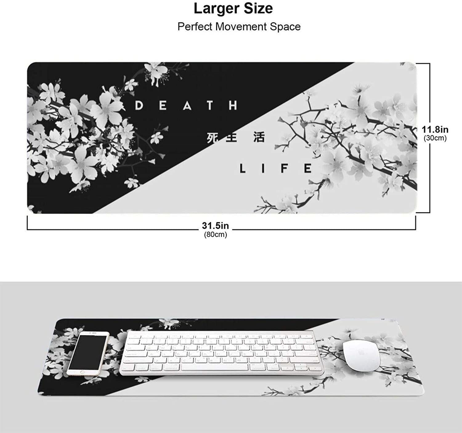 Black And White Cherry Blossom Mousepad
